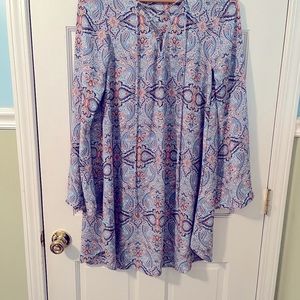 Colorful Dress with Big Flowy Sleeves